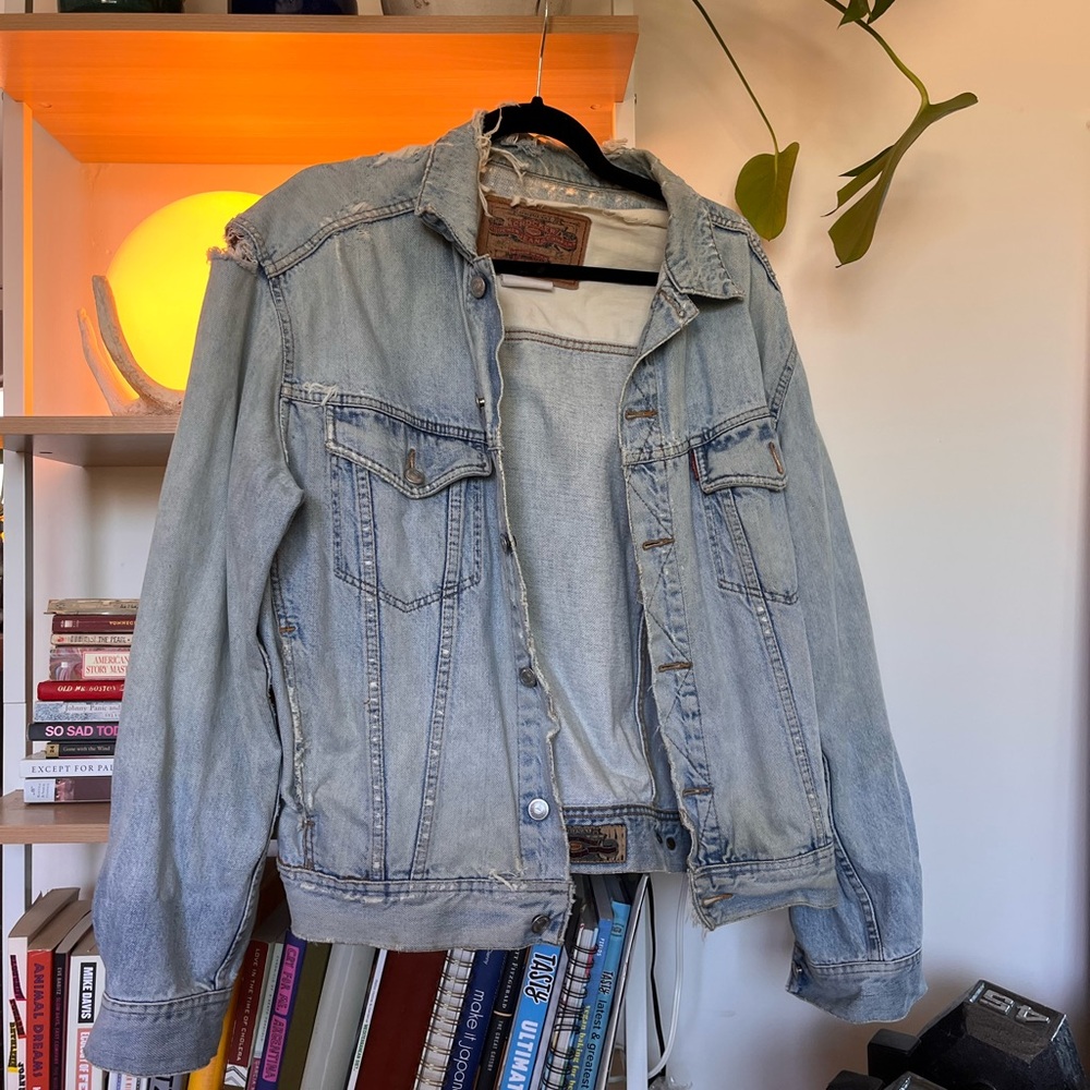 Super distressed vintage Levi’s denim jacket